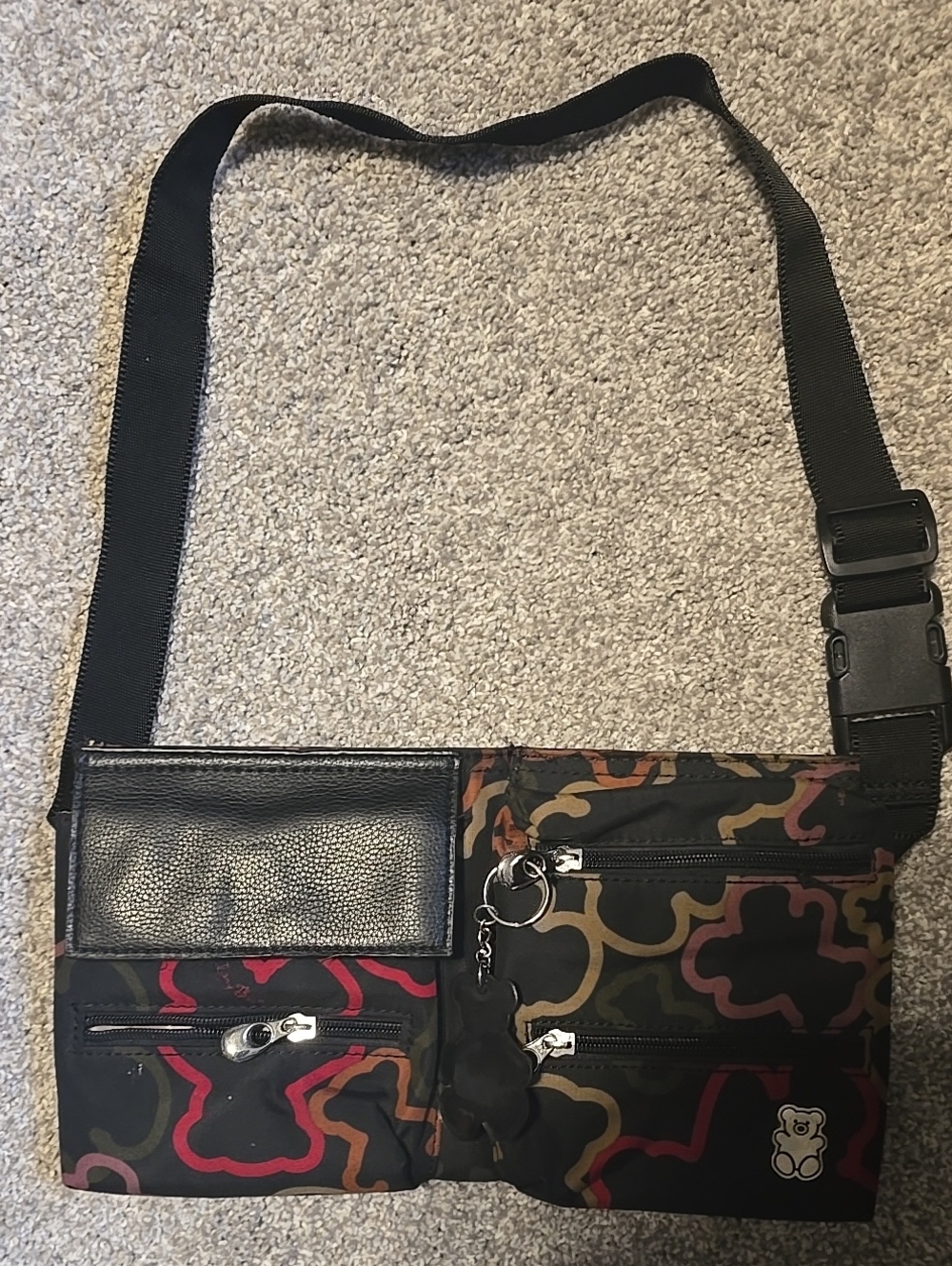 Fanny Pack in Black with Orange & Bear Accents - Picture 5 of 5
